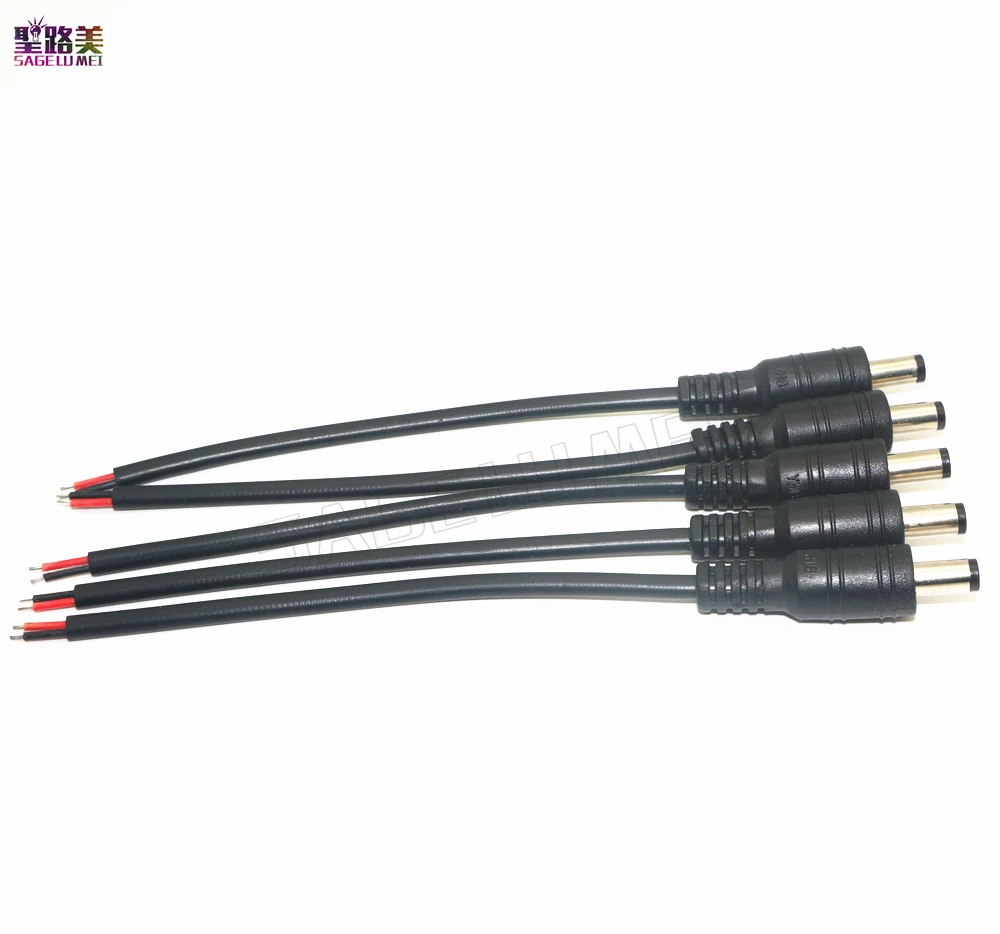 100pcs/Pack Male or Female Cable 5.5x2.1mm Plug DC Connector Wire led plug For 3528 5050 LED Strip IR RF Remote Controller | Обустройство