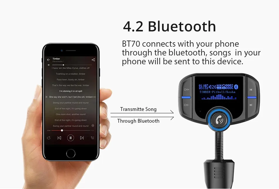 Jinserta BT70 Mobil Bluetooth FM 