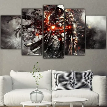 

5Pieces Wall Art Prints Assassins Creed Canvas Painting Tableau Game Picture Posters Decoracion Hogar Nordico Wall Painting