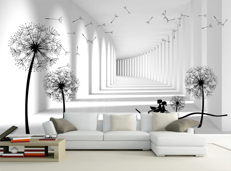 Papier peint mural noir blanc brique | Paillettes 3d, papier peint