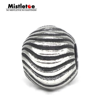 

Mistletoe Genuine 925 Sterling Silver Ripples Charm Bead Fit European Troll 3.0mm Bracelet Jewelry