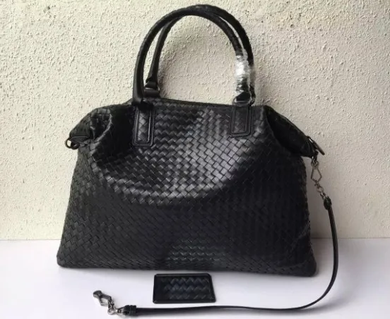 

Classic Sheepskin leather Weave women handbag 50cm Shopping bag