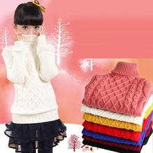 Осенне-весенне-зимняя трикотажная одежда с длинными рукавами для малышей; свитера для мальчиков и девочек; детские пуловеры с высоким воротником; детские топы; JW2986A