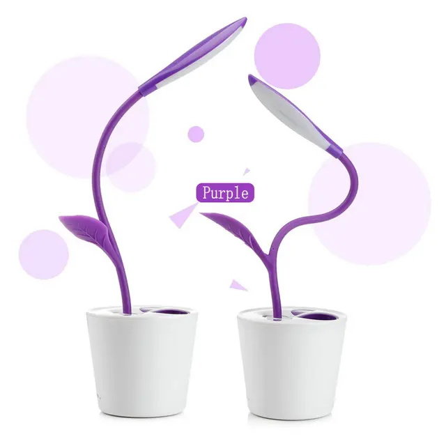 LED Desk Lamp Pen Holder Chargable USB Table Reading Night Light Child