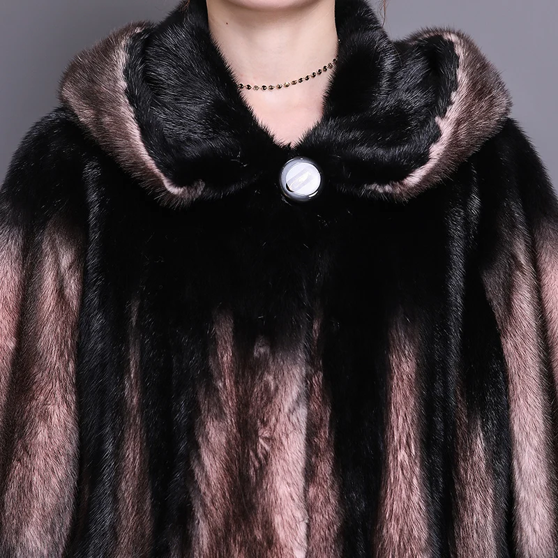 Nerazzurri, настоящая норковая шуба для женщин, зима, с капюшоном, длинный рукав, натуральная норковая шуба размера плюс, русская шуба, 5xl 6xl 7xl