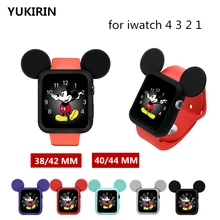 Силиконовый чехол YUKIRIN с милым Микки Маусом для Apple Watch iwatch Резиновая серия 4 3 2 1 крышка 38 мм 42 мм 40 мм 44 мм девочка ребенок