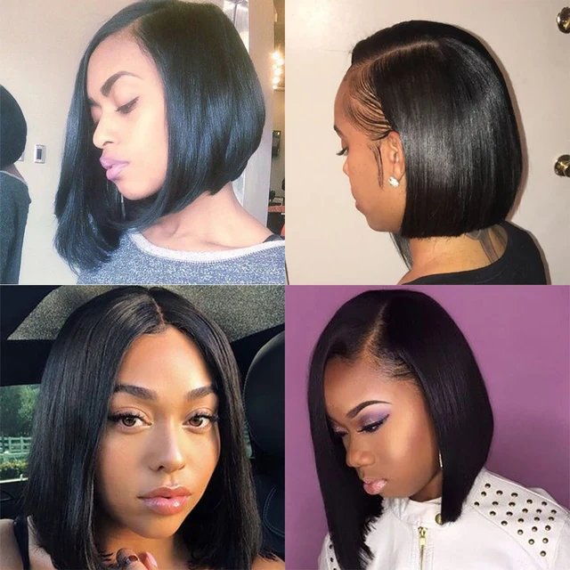 Short Lace Front Human Hair Wigs Bob Wig Full and Thick For Black Women Natural Color Brazilian Remy Hair Free Shipping Dollface