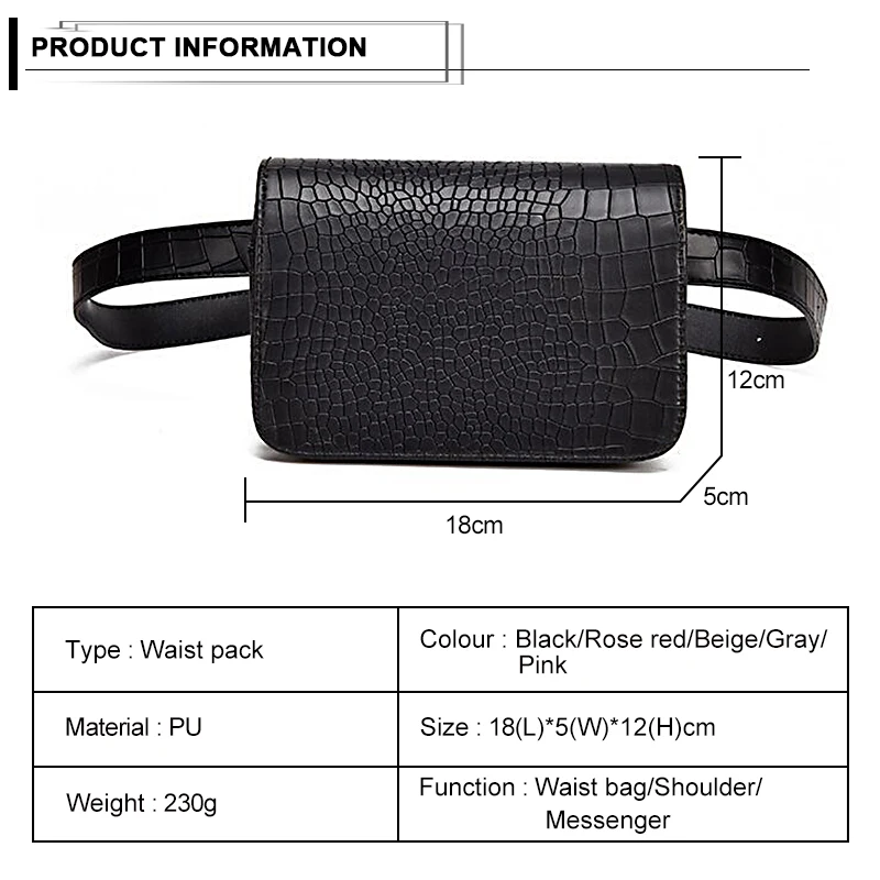 Аллигатор шаблон сумки на пояс для женщин кожа PU Регулируемая сумочка на ремне поясная упаковка бумажник чехол для телефона дамы продавца Сумки для работы