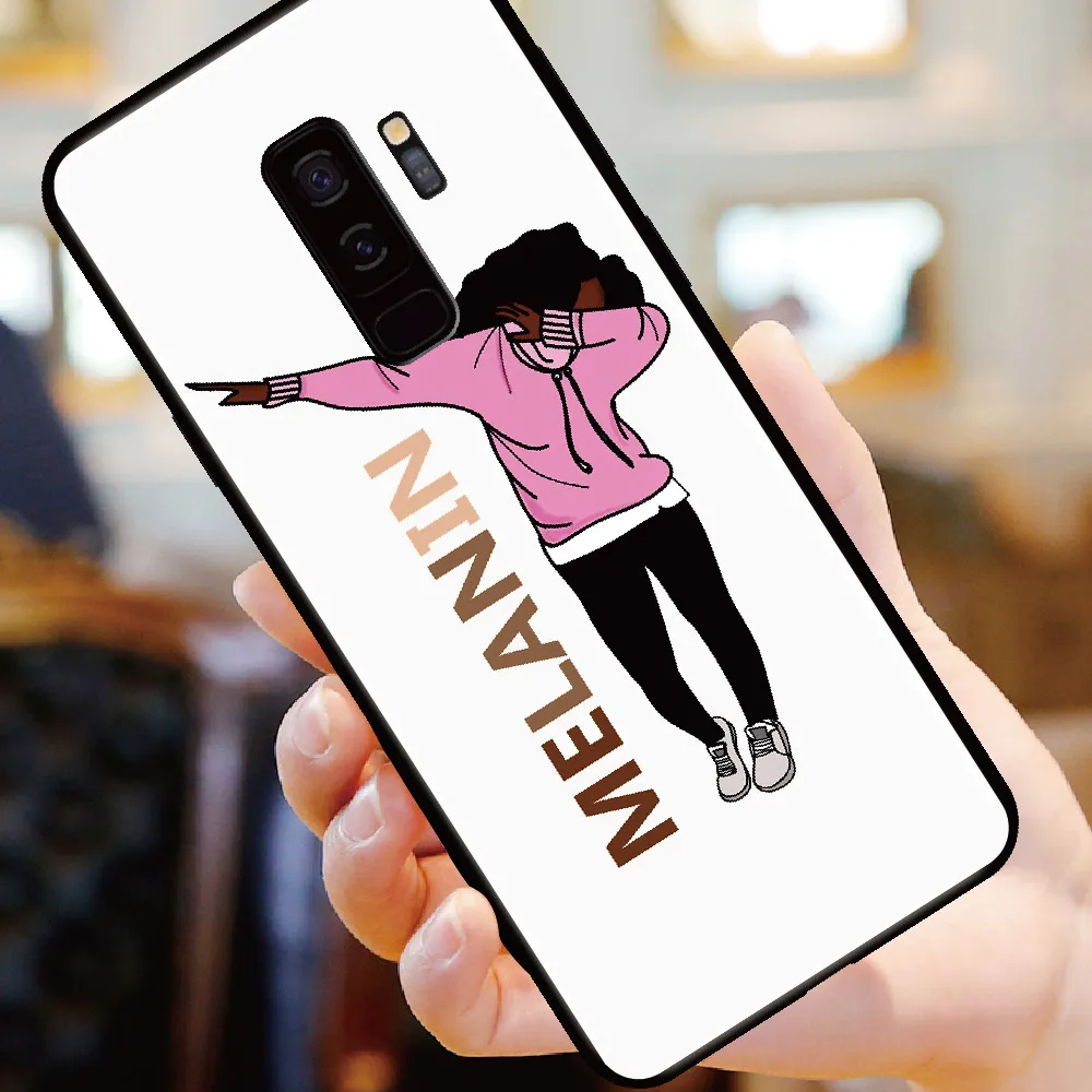 Для Samsung Galaxy S8 S9 S10 S10e S20 Plus E lite Note 8 9 10 A7 A8 Poppin Black GIrl Aba Модный мягкий чехол для