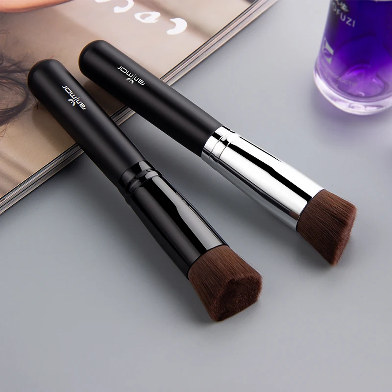 Anmor Foundation brush Short Handle Makeup Brushes Synthetic Angled