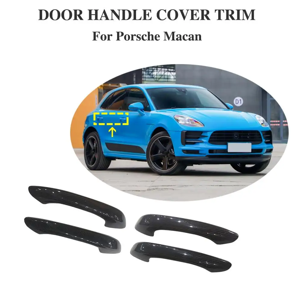 

Car Door Handle Cover Trim For Porsche Macan 95B 2018- 2019 Real Carbon Fiber Without Smart Key LHD