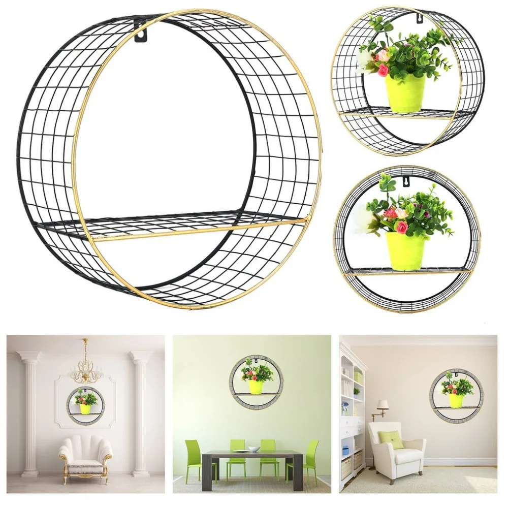 

Newest Vintage Floating Shelves Creative Retro Sqaure Iron Wall Shelves/Wall Stand Storage Display Rack for Home Office