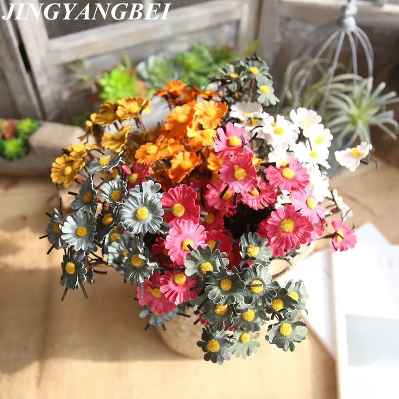 Buy Artificial flower 1pcs 15 Heads Daisy Touch Real