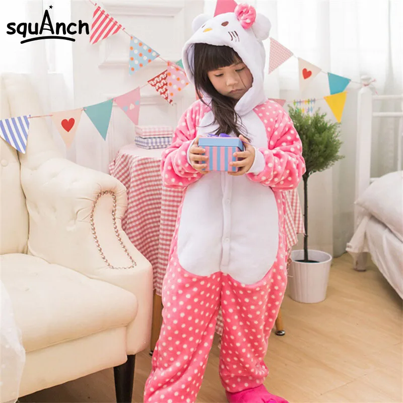 Aliexpress.com : Buy Kitty Cat Onesie Kids Animal Catyoon Pajamas
