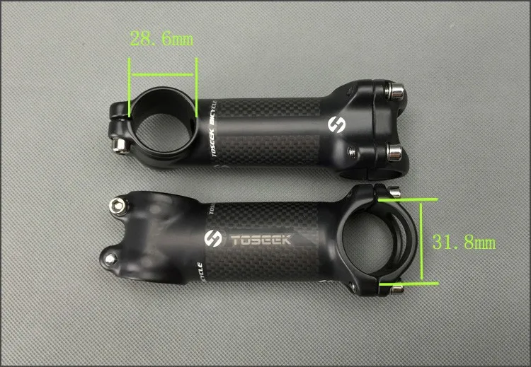 TOSEEK Aluminum bicycle carbon fiber mountain road bike MTB stem 6 / 17 degrees 31.8* 60 /70 /80 /90 /100 /110 /120mm