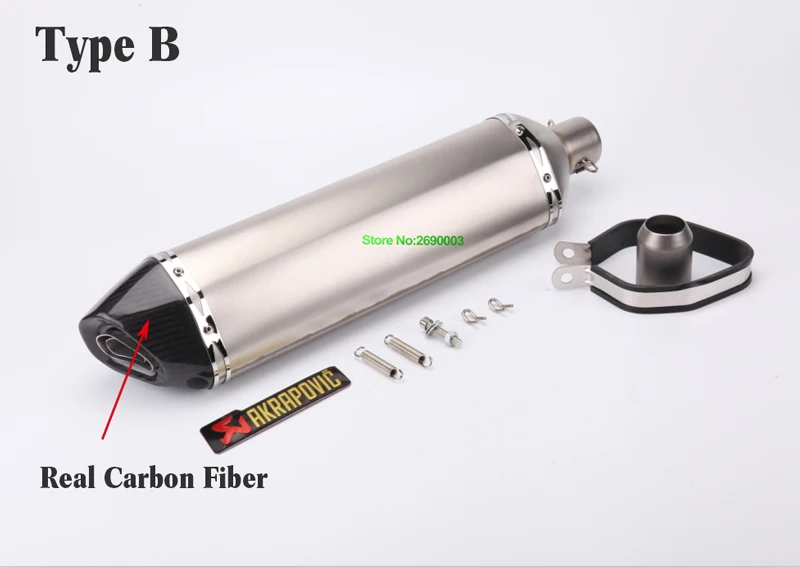 Впускной 51 мм длина 570 мм Akrapovic глушитель для мотоцикла из нержавеющей стали мотоцикл глушитель выхлопной трубы побега и дБ убийца
