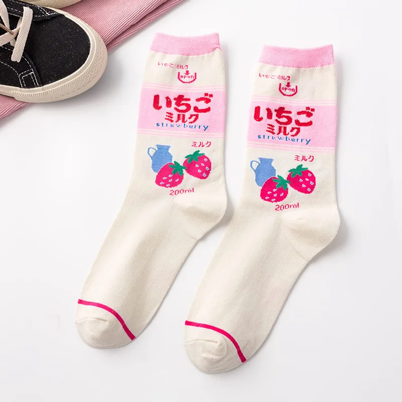 SP& CITY/милые женские носки в японском стиле с клубничкой; короткие носки в стиле Харадзюку С героями мультфильмов; забавные хлопковые носки с принтом; милые носки для девочек; хипстерские носки - Цвет: 5