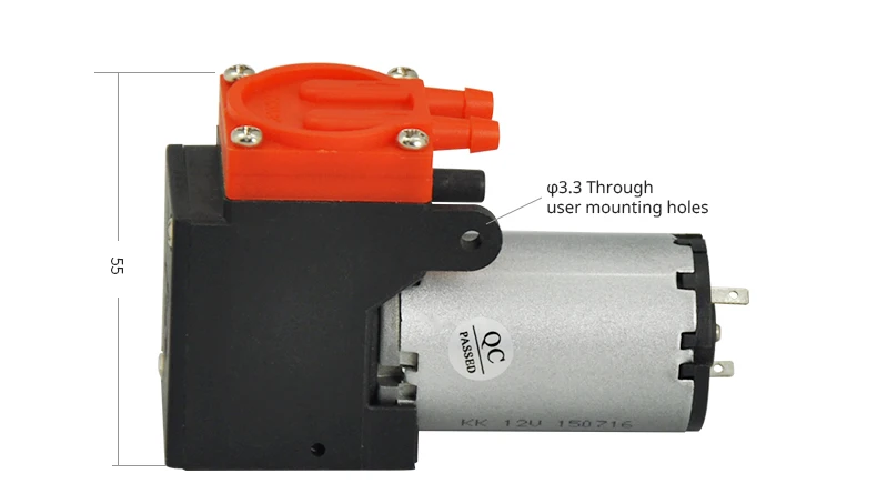 kamoer mini bomba de ar elétrica sem escova bomba de vácuo do diafragma do motor com sucção de pressão negativa