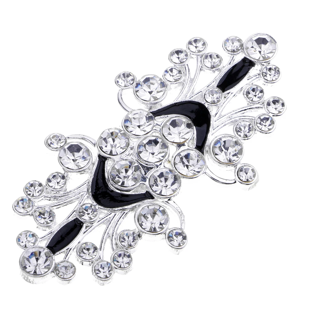 fityle 1 Pair Crafts Closure Clasps Button Flower Crystal Metal Hook Eyes Clasp Garment Fastener Sewing Supplies