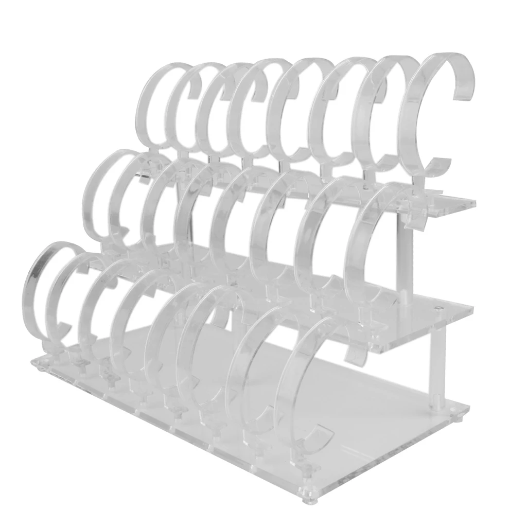 

Transparent Plastic Wrist Watch Display Rack Holder Sale Show Case Stand