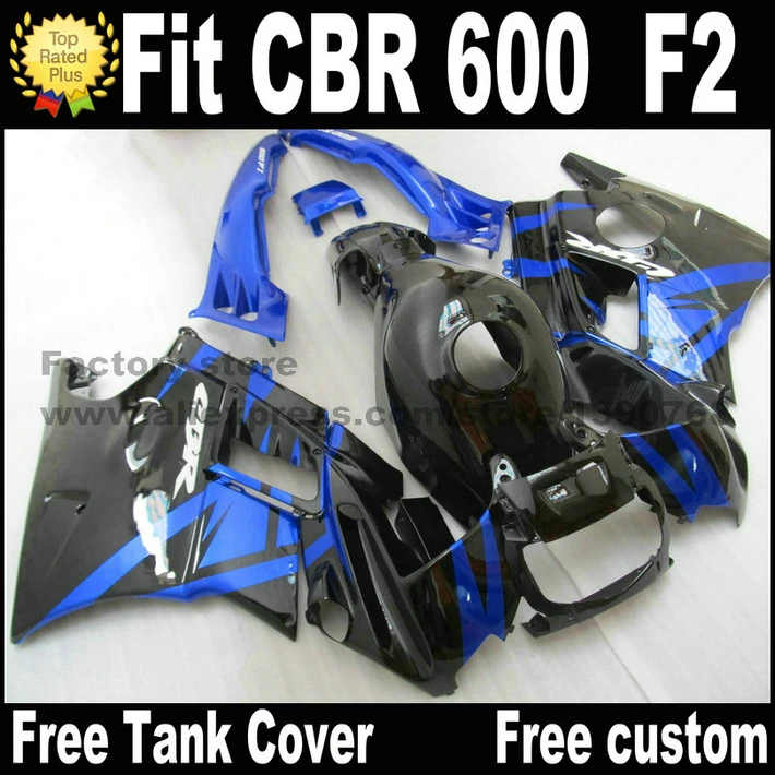 Plastic Fit For Honda Cbr 600 F2 Fairing Kit 1991 1992 1993 1994 Fairings Black Blue Cbr600 91