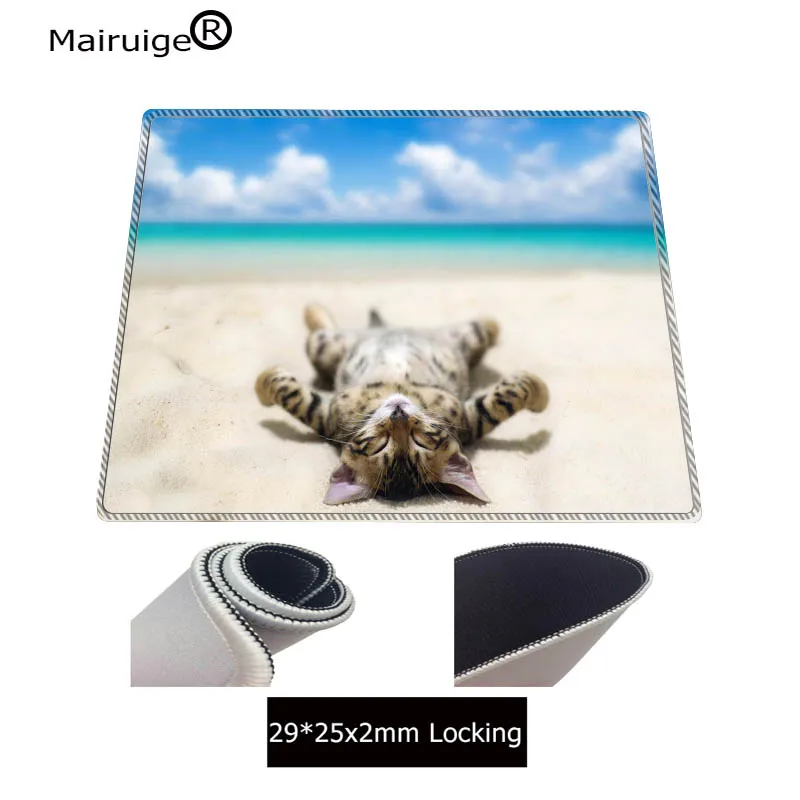 

Mairuige Funny Cute Cat lying on the beach Large Mouse pad Desk Cushion Table keyboard Mat Mousepad game gaming XL Mouse pad