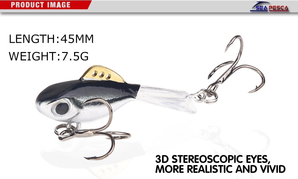 SEAPESCA приманка для подледной рыбалки 45 мм 7,5 г балансировочная жесткая приманка для зимней рыбалки свинцовые воблеры JK477
