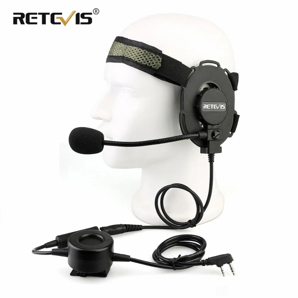 RETEVIS EH060K тактический гарнитура военные Wakie рации гарнитура Гибкий микрофон для Kenwood Baofeng UV-5R/UV82 RT1/RT81/RT50