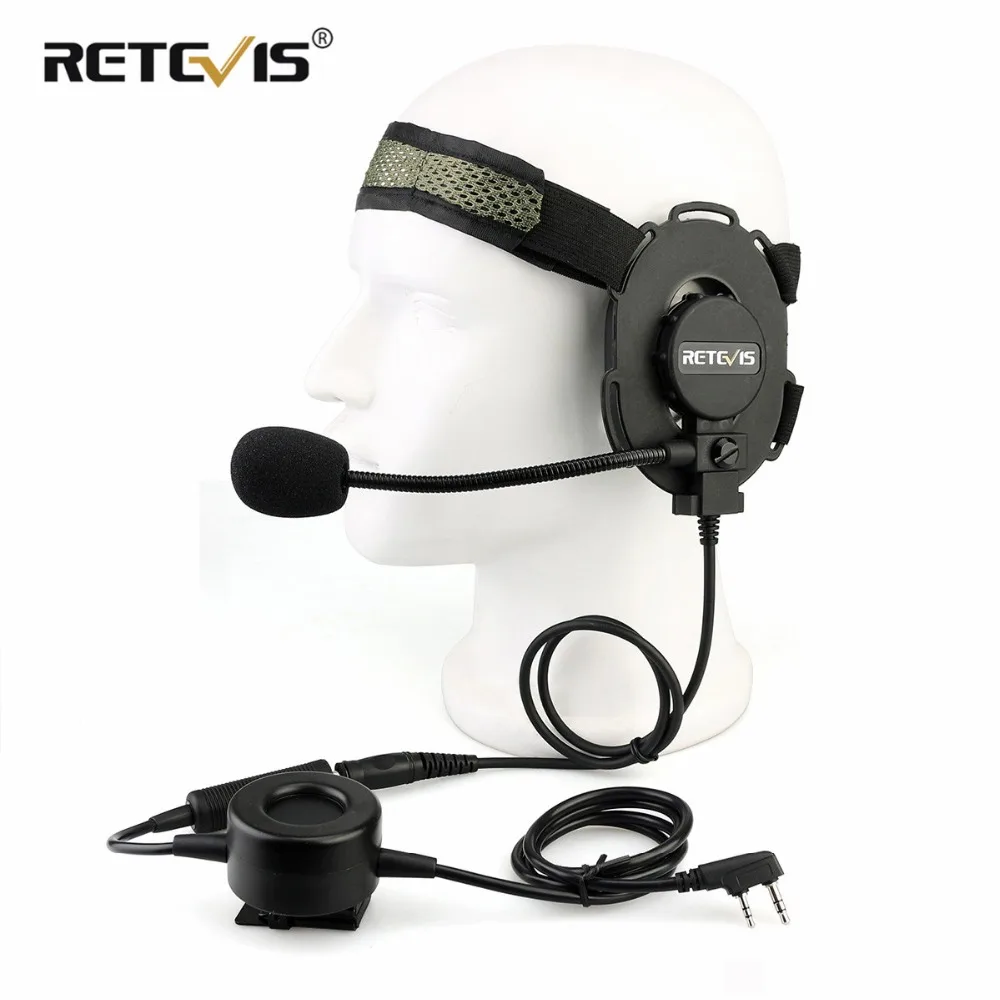 Тактическая гарнитура RETEVIS EH060K военная игровая Wakie Talkie для страйкбола микрофон Kenwood ForBaofeng UV 5R/UV82