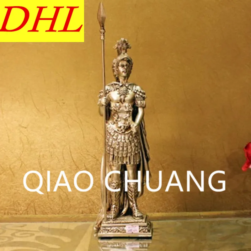 

Gold Female Soldiers Ancient Terra Cotta Warriors Sculpture Creative Colophony Crafts Home Furnishing Articles G1017