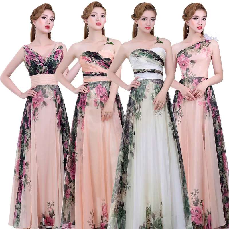 Floral Bridesmaid Dresses Long