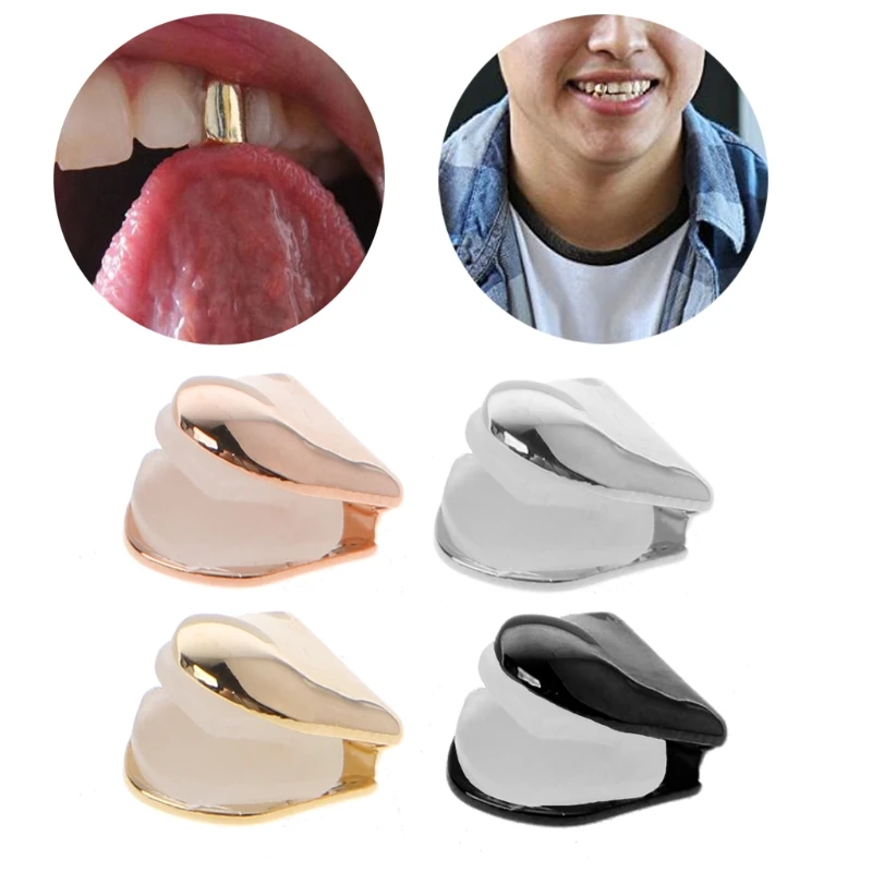 

Gold Sliver Color Trendy Rock Rapper Hip Hop Caps Mold Top & Bottom Grill Body Jewelry Single Tooth Bling Teeth