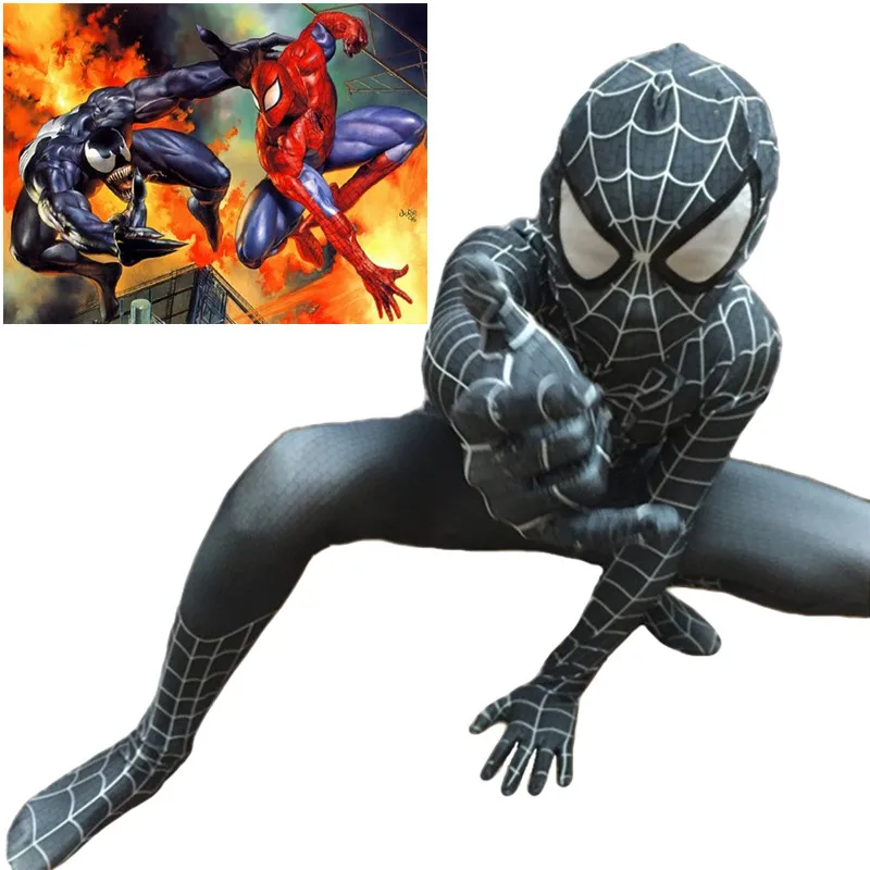 

2019 new Black Red Spiderman Costume Spider chilren Suit Spider-man Costumes boys Children Kids Spider-Man Cosplay Clothing
