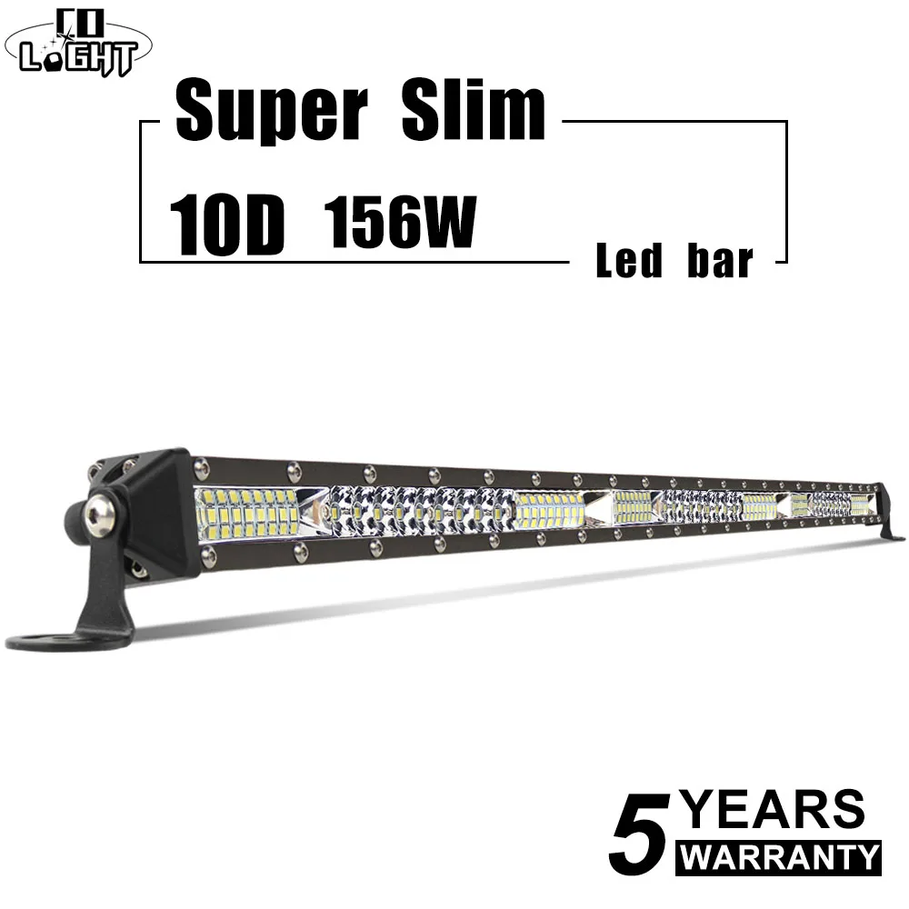 

CO LIGHT 10D Led Light Bar Spot Flood Beam 30"156W Led Offroad Lights Single Row Combo Led Work Light Bar 12V 24V for Truck Jeep