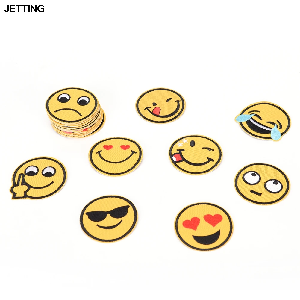 

20 Pcs Emoji Embroidery Emotion Patch Iron On Applique Patch Sticker Sewing Craft
