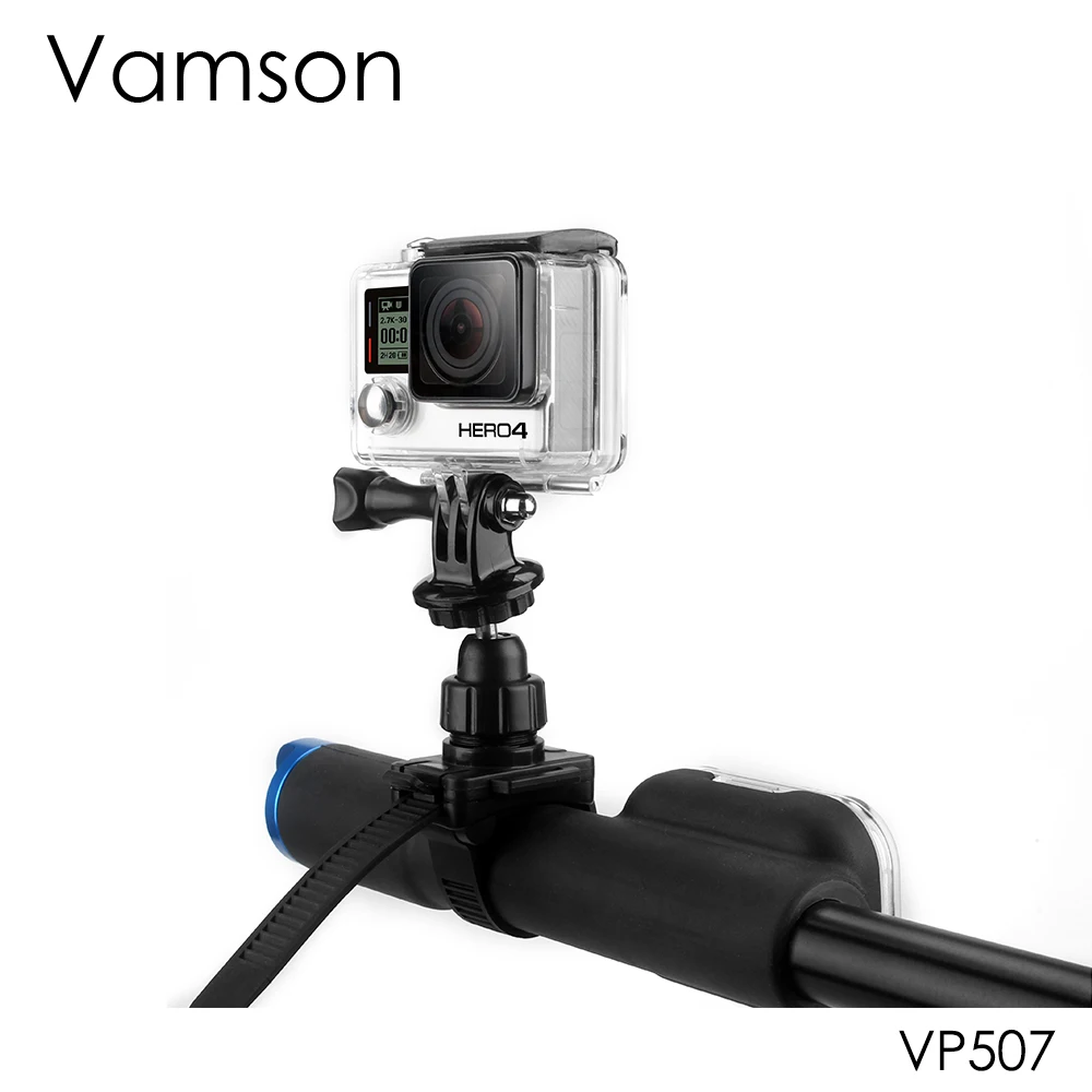 Vamson для GoPro аксессуары Мотоцикл Велосипед фиксированный кронштейн ремень крепления и адаптер для GoPro Hero 7 6 4 Xiaomi Yi SJ4000 VP507