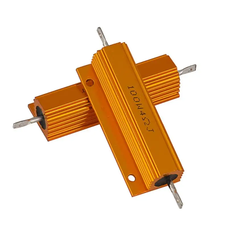

Kongyide 2PC 4Ohm 100W Watt Shell Power Aluminum Housed Case Wirewound Resistor New Apr13 Drop ShippingA17