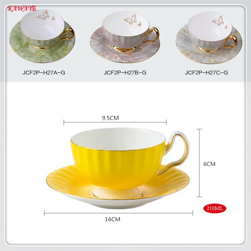 1 Set Creative Hand-drawn Ceramic Coffee Cup With Saucer European Style Coffee Cup Marble Pattern Ceramic Milk Cup 6ZDZ486