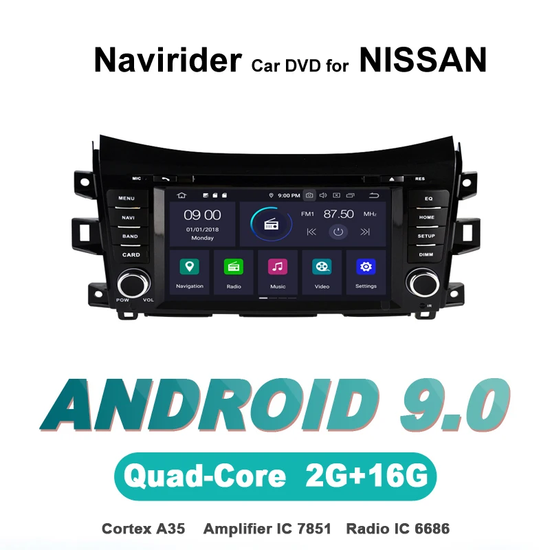 Flash Deal ELANMEY advanced gps navigation For NISSAN NAVARA car accessories android 9.0 CAR DVD multimedia radio stereo bluetooth 0