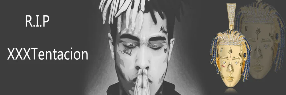 Модная цепочка с кубическим цирконием, золотое ожерелье с подвеской XXXTentacion, ювелирные изделия в стиле хип-хоп, массивное ожерелье для мужчин и женщин, подарки