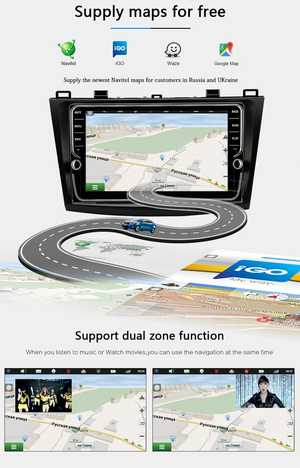 Sale Funrover 2 Din IPS Android 8.0 Car DVD Player For Mazda3 Axela 2009-2012 Car Multimedia gps navigation Car Radio Player 2G 32G 4