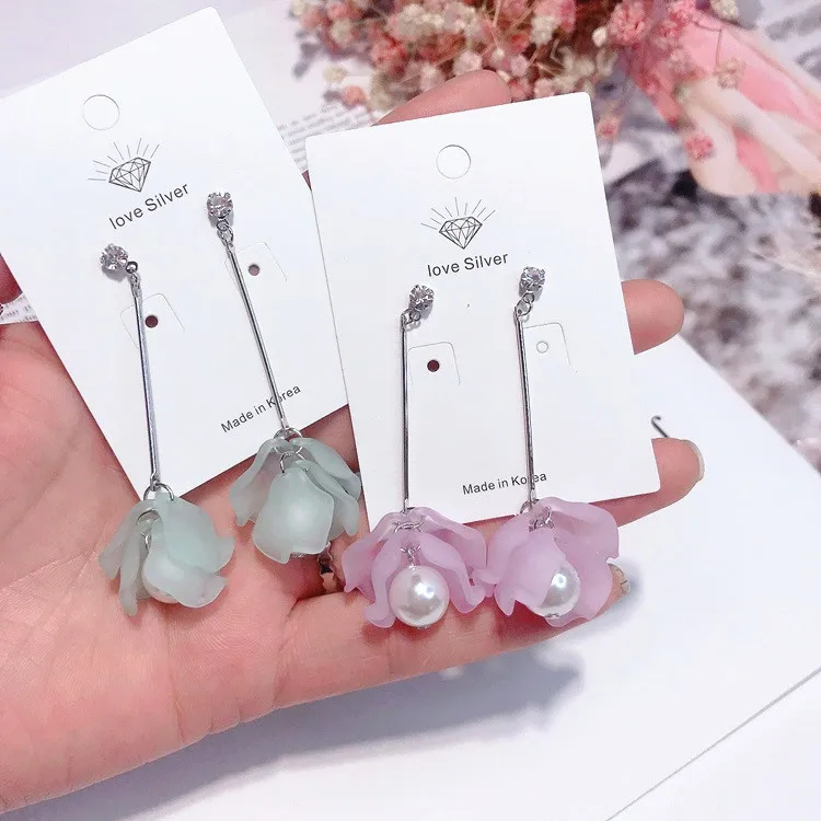 flower pearl earring 925 silver pin Hypoallergenic fadeless fashion jewelry stud earrings for women gift