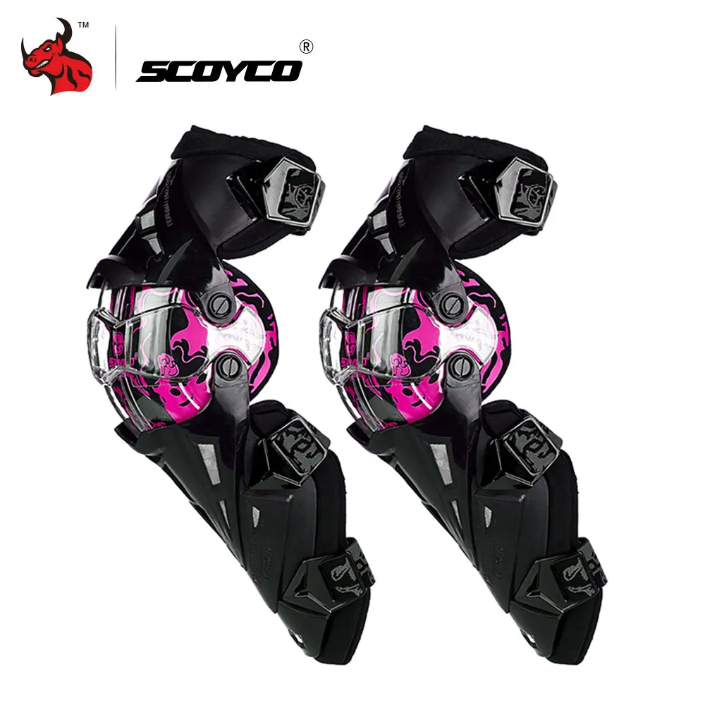 SCOYCO мотоциклетные Наколенники Защита колен для мотокросса защита MTB Лыжная Защитная Экипировка наколенники Moto Защитное снаряжение для коленей - Цвет: K12 pink