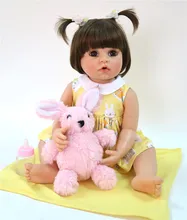rabbit with 22Inch Reborn Baby Doll Full Body Silicone 55cm Realistic smooth Skin Baby Doll Girl Kid Birthday Gift bebe Baby Toy rabbit with 22Inch Reborn Baby Doll Full Body Silicone 55cm Realistic smooth Skin Baby Doll Girl Kid Birthday Gift bebe Baby Toy