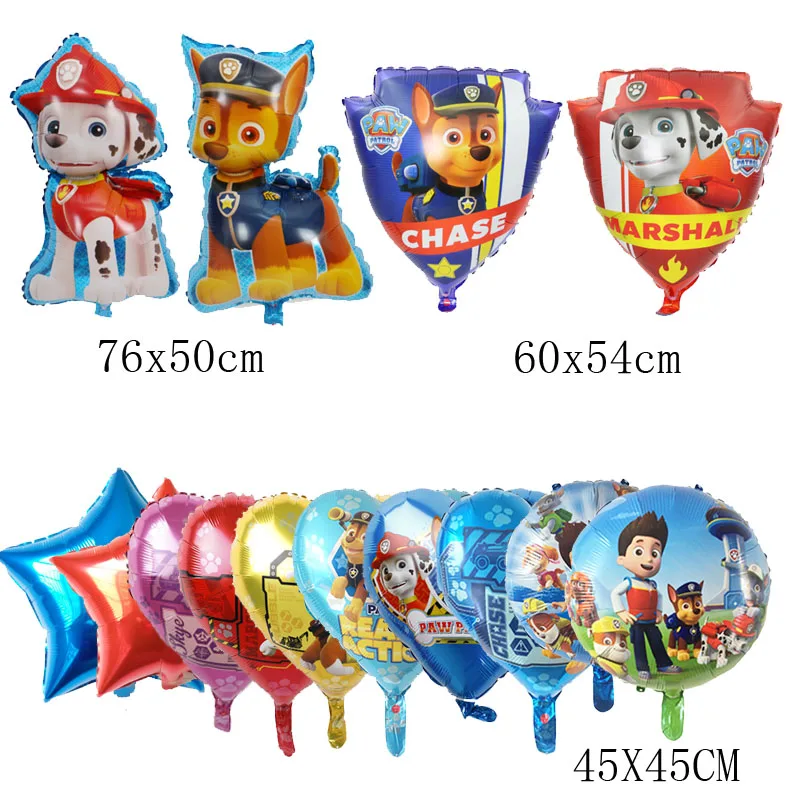 PAW PATROL Розовое Небо Чейз черное розовое золото сердце фольга шары-цифры День Рождения Декор гелиевые собаки Globos игрушки baby shower