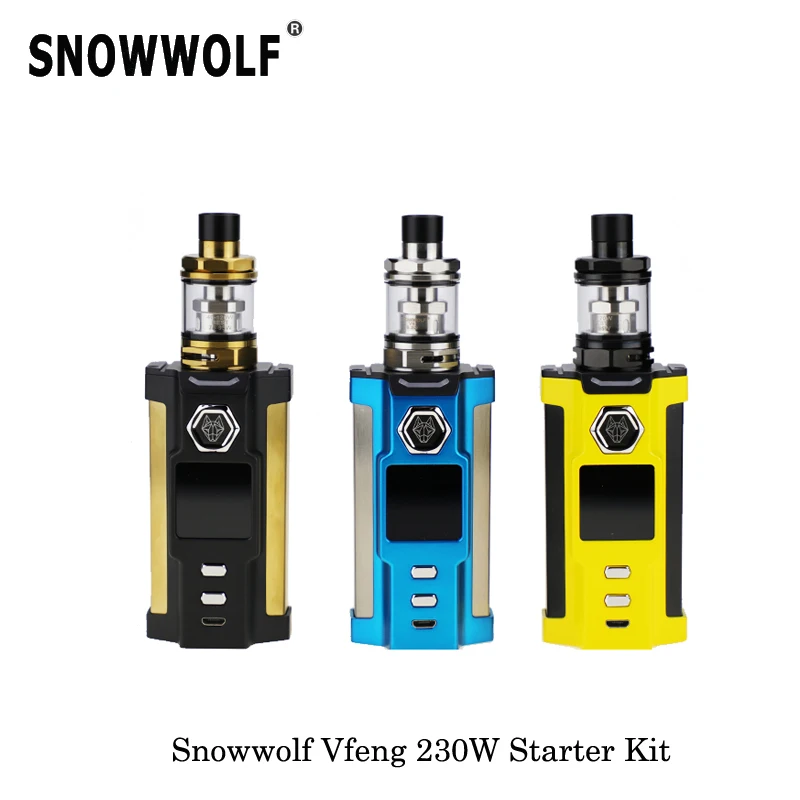 230 Вт оригинальные электронные сигареты Sigelei Snowwolf Vfeng Starter Kit Box Mod 3 мл емкость 2017