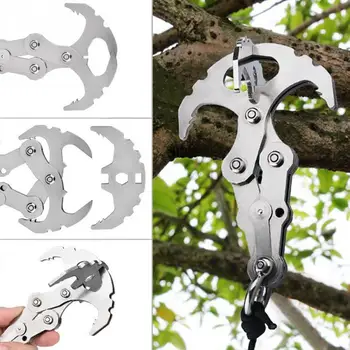

2-in-1 Rock Climbing Gravity Hook Foldable Grappling Hook Stainless Steel Grappling hook for rock climbing/ice climbing #918