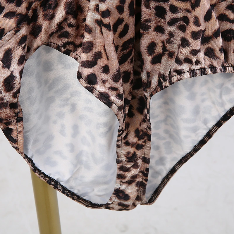 Kissmilk/Новое поступление; Осенняя модная пикантная рубашка с длинными рукавами и глубоким v-образным вырезом и леопардовым принтом; цельнокроеные трусы; комбинезон большого размера