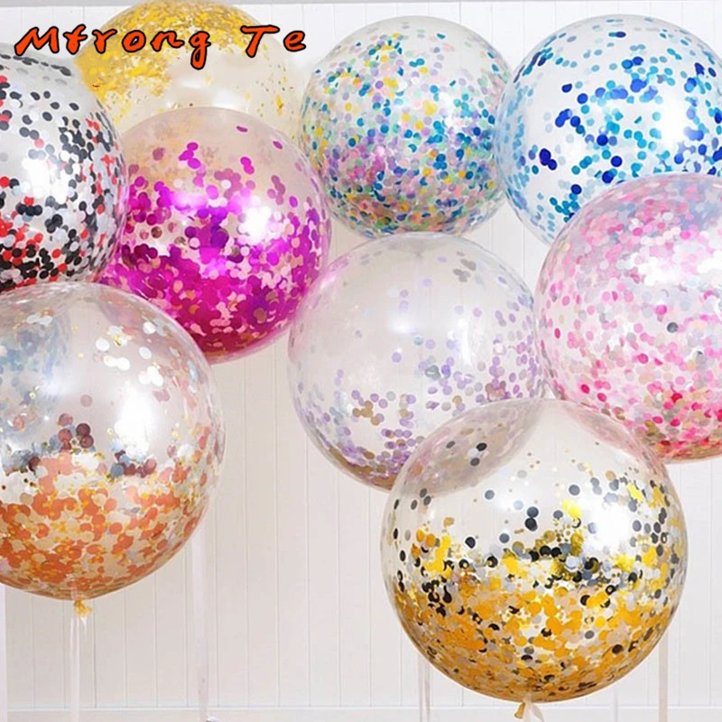 Giant Confetti Balloons Rose Gold Clear Balloon Inflatable Wedding Brithday Party Decorations Kids Toy Baby Shower Latex Baloon Ballons Accessories Aliexpress
