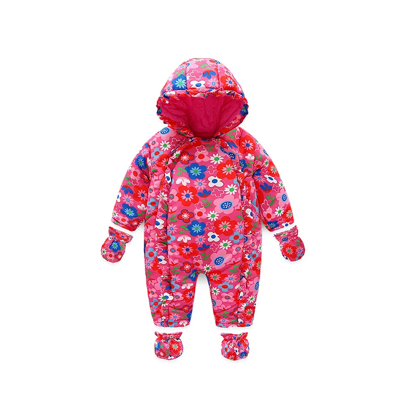 

I.K new spring autumn baby clothes infant rompers thick warm cotton jumpsuit soft pajamas flower pattern long-sleeves PY25040